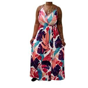 ININ Maxi dress Multi Color Floral Sleeveless Beach Party wedding women’s large